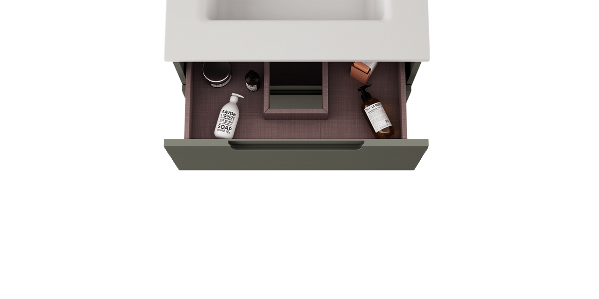 Coda Rippled 24″ Two Drawer Wall-Mounted Vanity