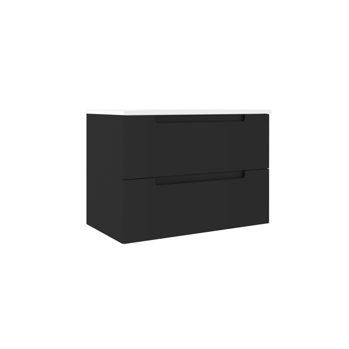 Coda 31″ Two Drawer Wall-Mounted Vanity in Matte Black