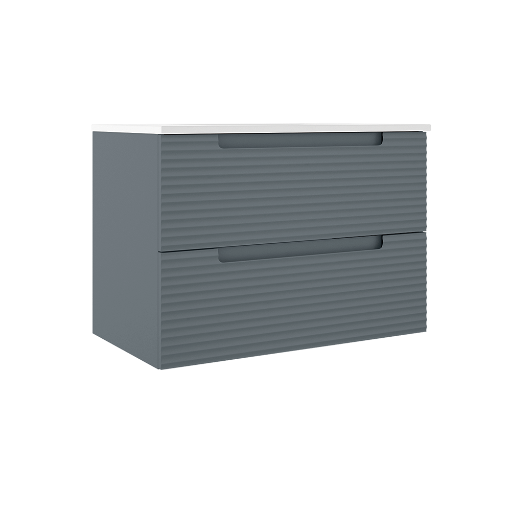 Coda Rippled 31″ Two Drawer Wall-Mounted Vanity