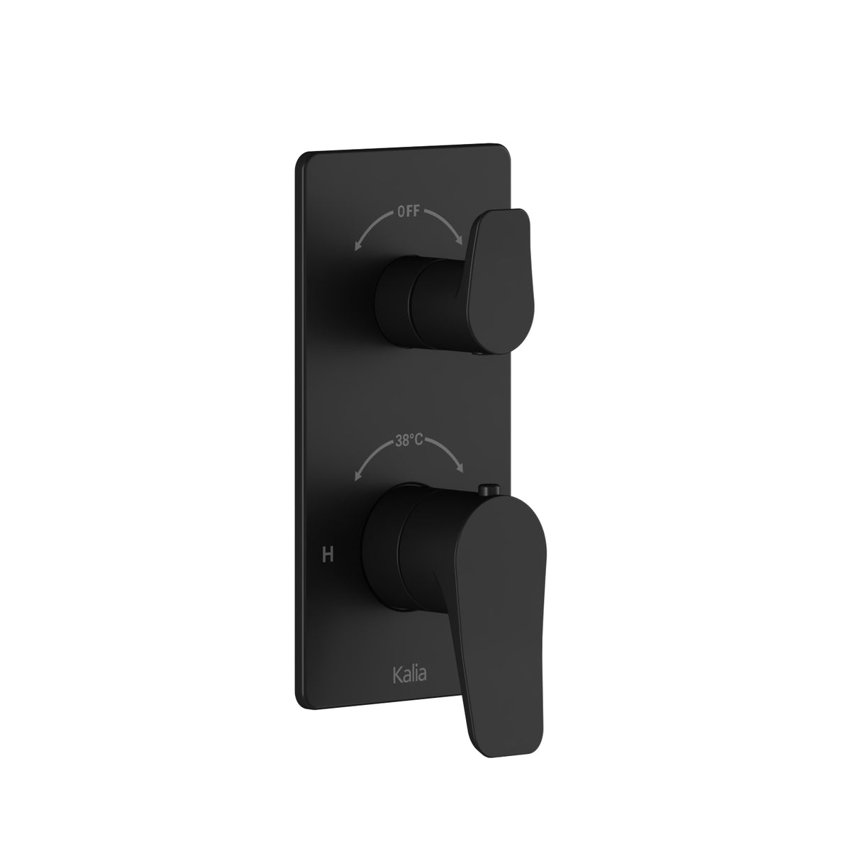 MOROKA 3-Way AQUATONIK Type T/P 1/2 inches Valve with Diverter and Round Decorative Trim Matte Black