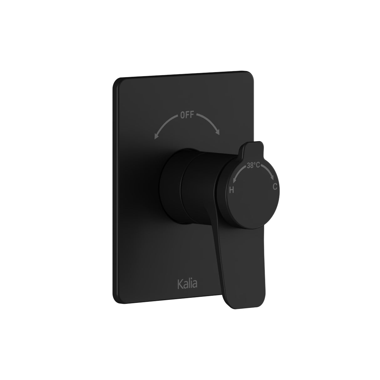MOROKA 2-Way AQUATONIK Type T/P 1/2 inches Coaxial Valve with Diverter and Round Decorative Trim Matte Black