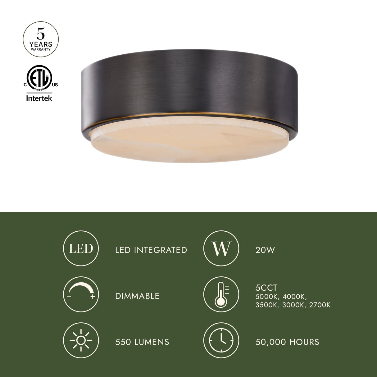 Alora Blanco 8-in Flush Mount