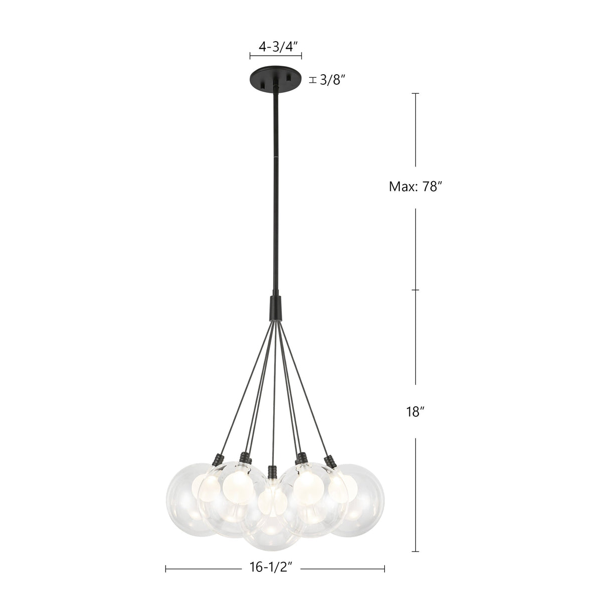 Kuzco Bolla 17-in Chandelier