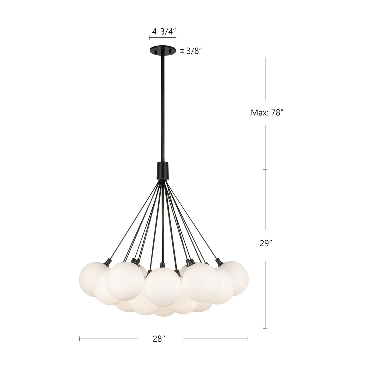 Kuzco Bolla 28-in Chandelier