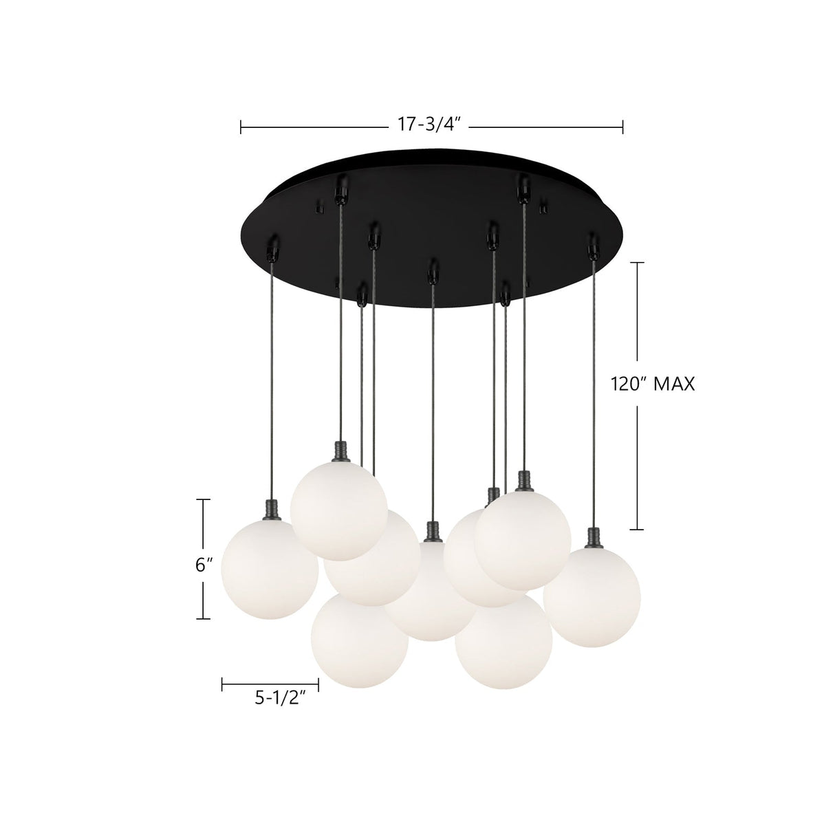 Kuzco Bolla 6-in 9 Head Multi Pendant