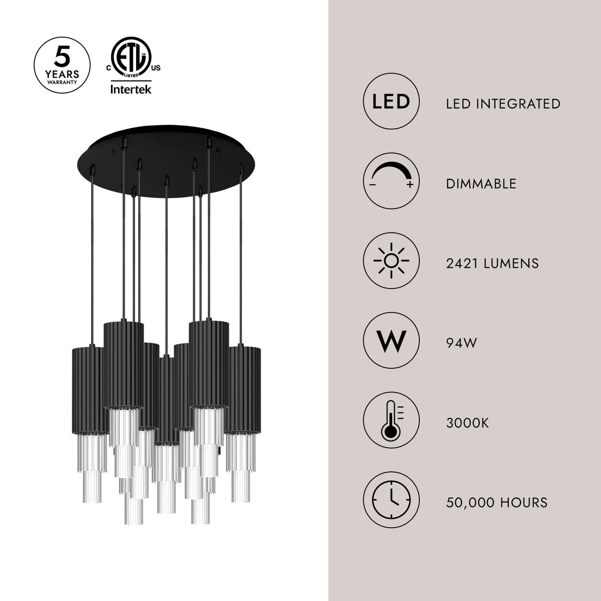 Alora Mood Bordeaux 4-in 9 Head Multi Pendant