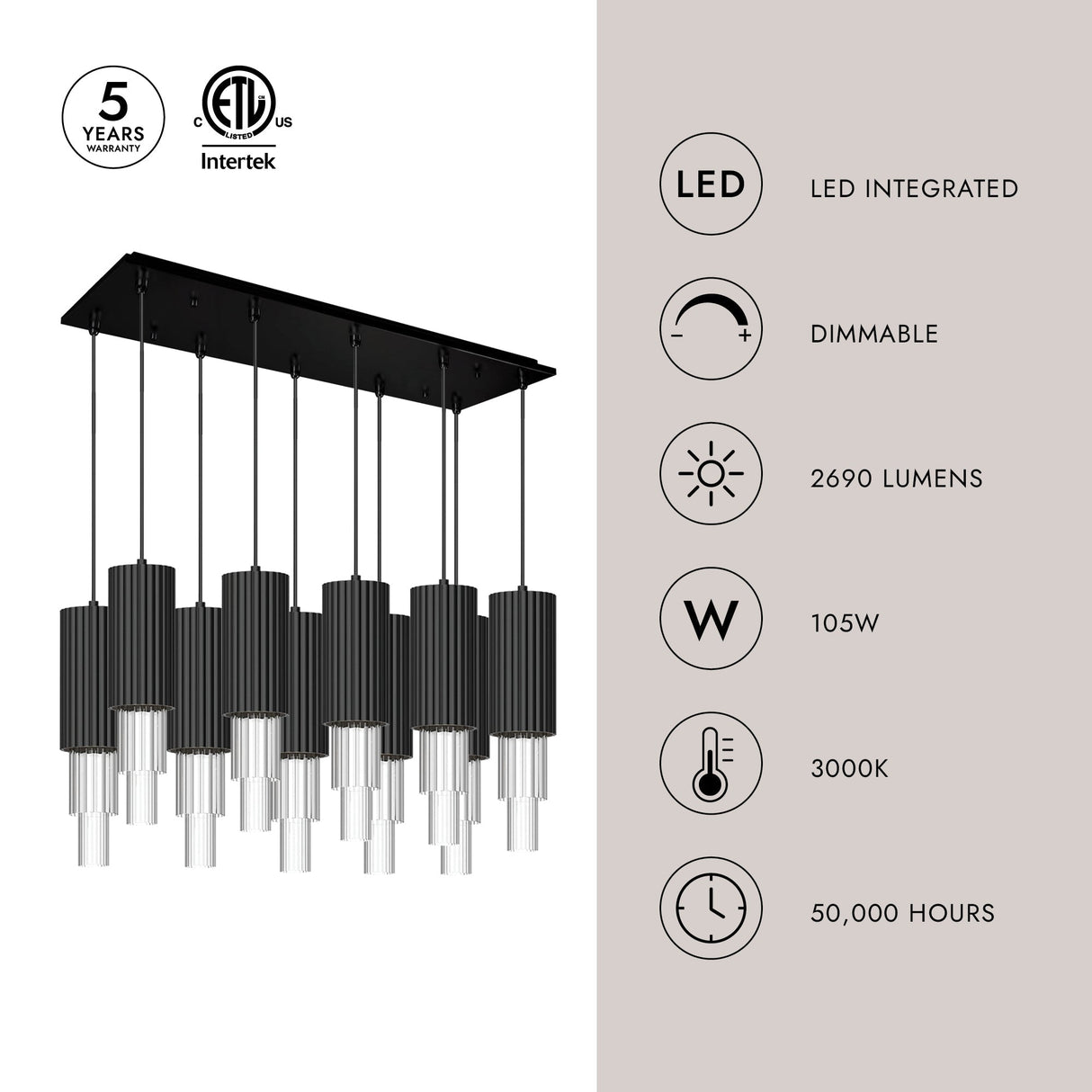 Alora Mood Bordeaux 4-in 10 Head Multi Pendant