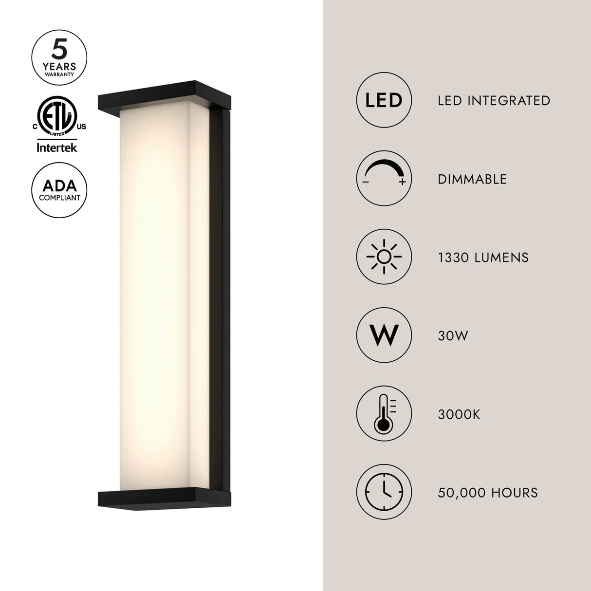 Kuzco Bravo 20-in Exterior Wall Sconce