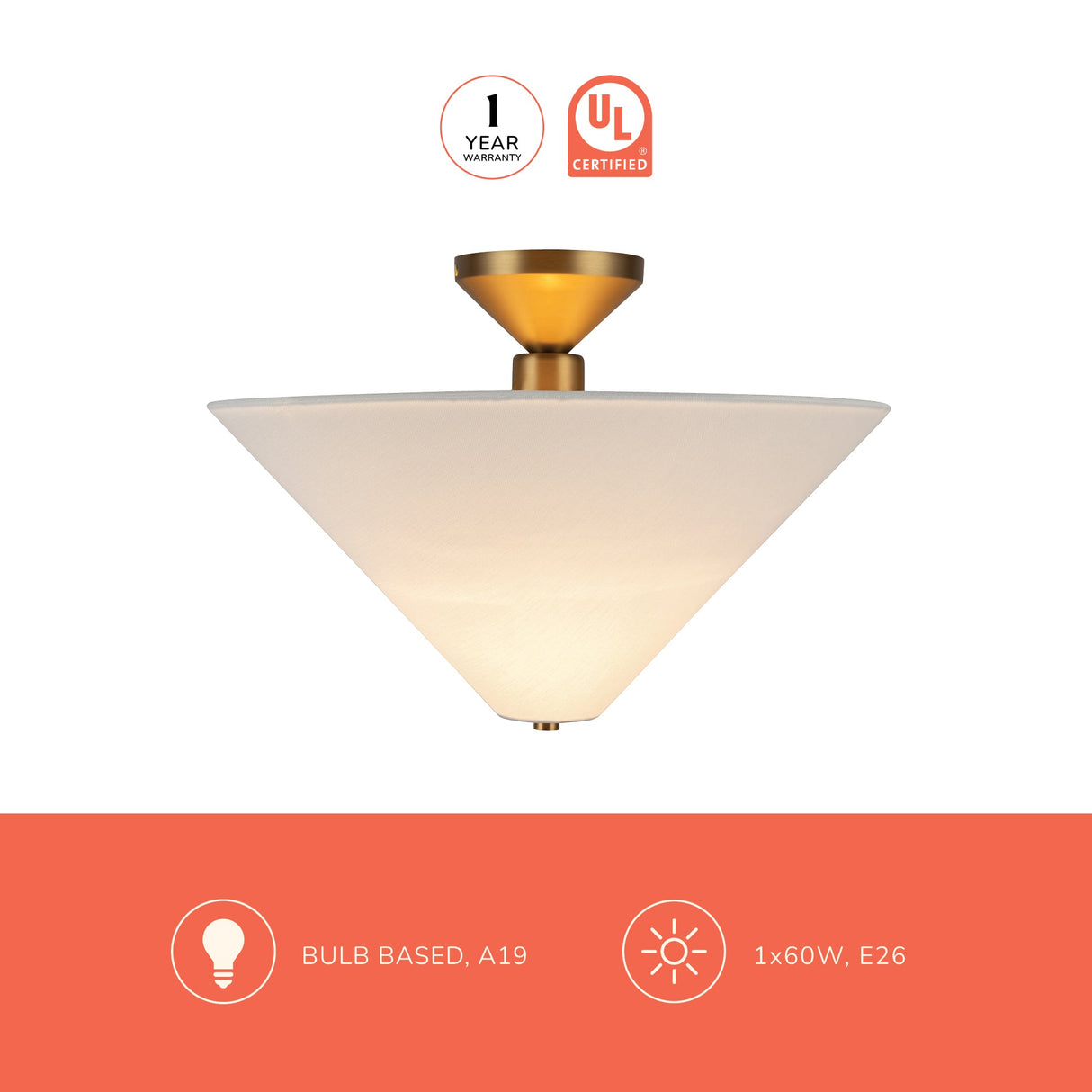 Alora Mood Bridgette 16-in Semi-Flush Mount