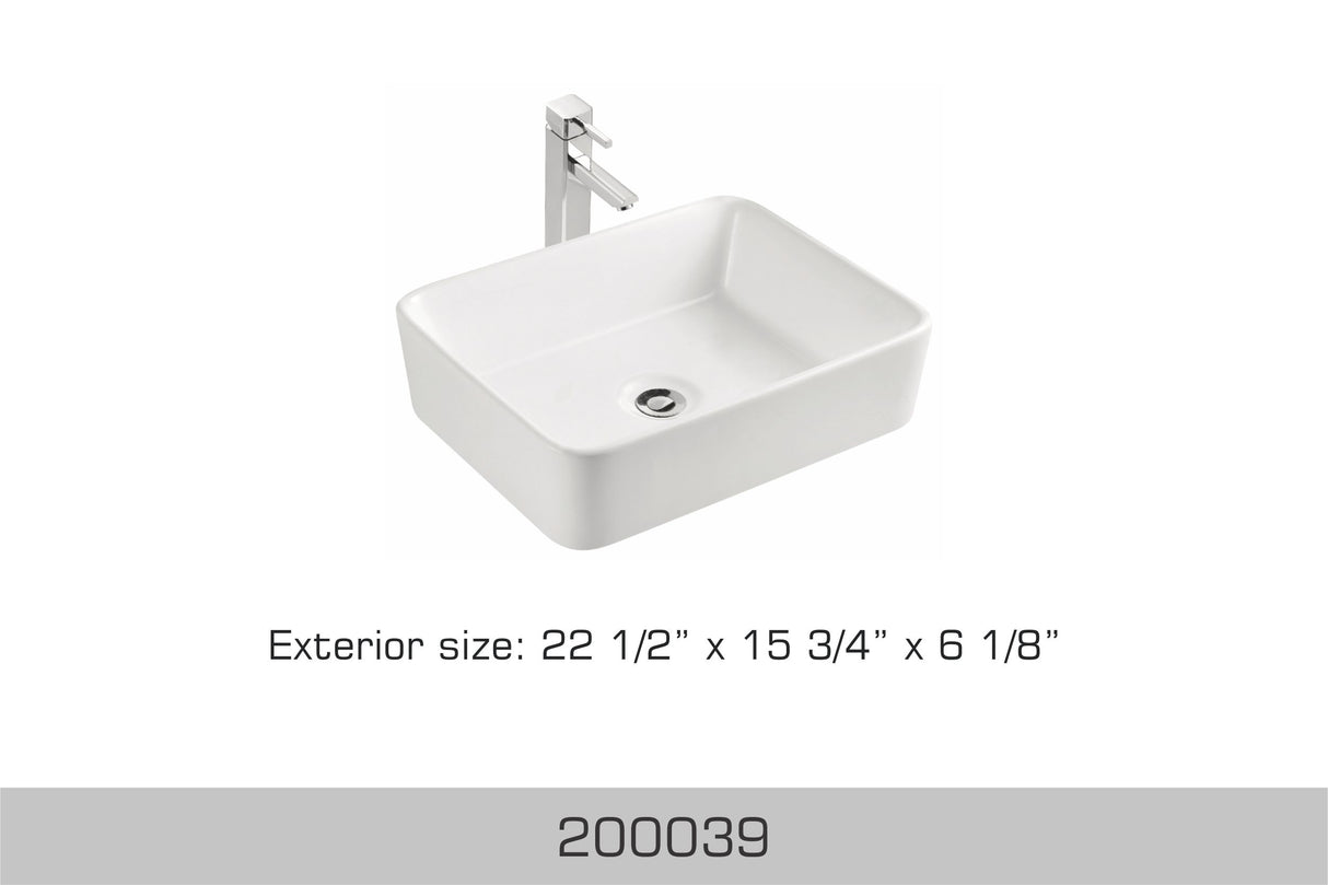 Vessel Sink 22 1/2" X 15 3/4" X 6 1/8" 200039