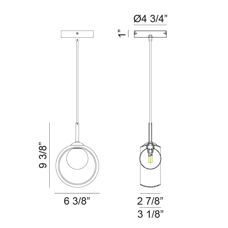 Matteo Delcia 1-Light LED Pendant Light C60601AG - image 3