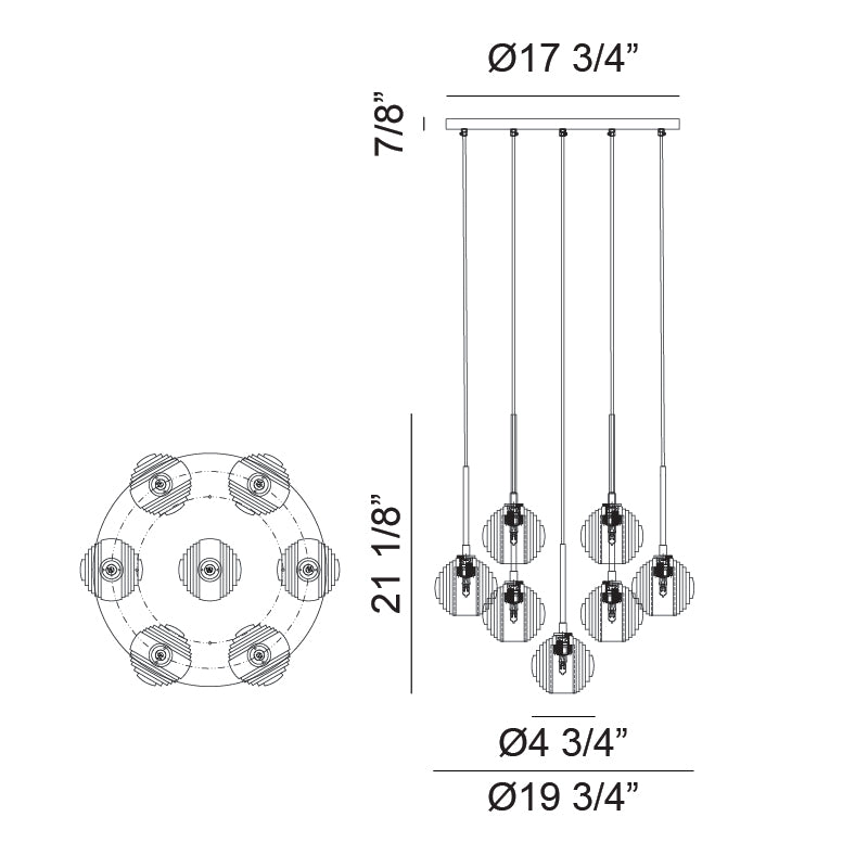 Matteo Jemyca 7-Light Pendant Light C61607AG - image 3