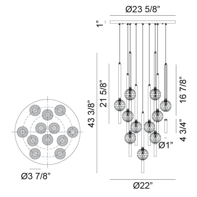 Matteo Windchimer 12-Light LED Pendant C68912 - image 4