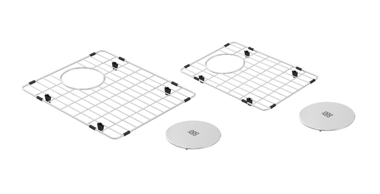 Cayman Kit 27" 60/40 Double Sink - Undermount, 16 Gauge, R10 (Inc. Grids & Drain Covers)
