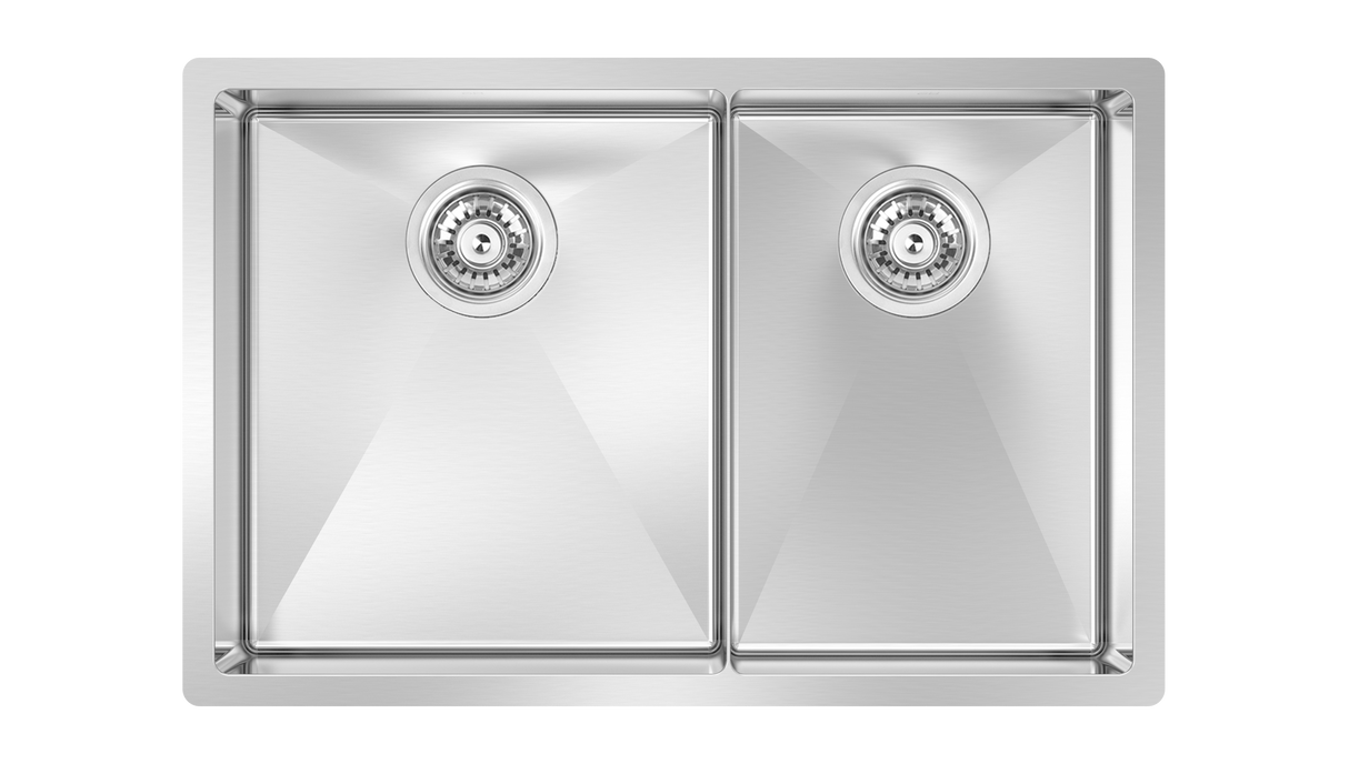Cayman Kit 27" 60/40 Double Sink - Undermount, 16 Gauge, R10 (Inc. Grids & Drain Covers)