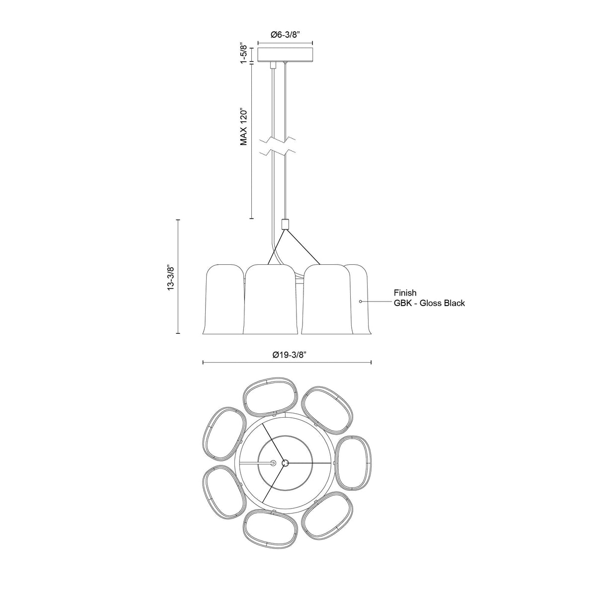 Kuzco Bell 20-in Chandelier