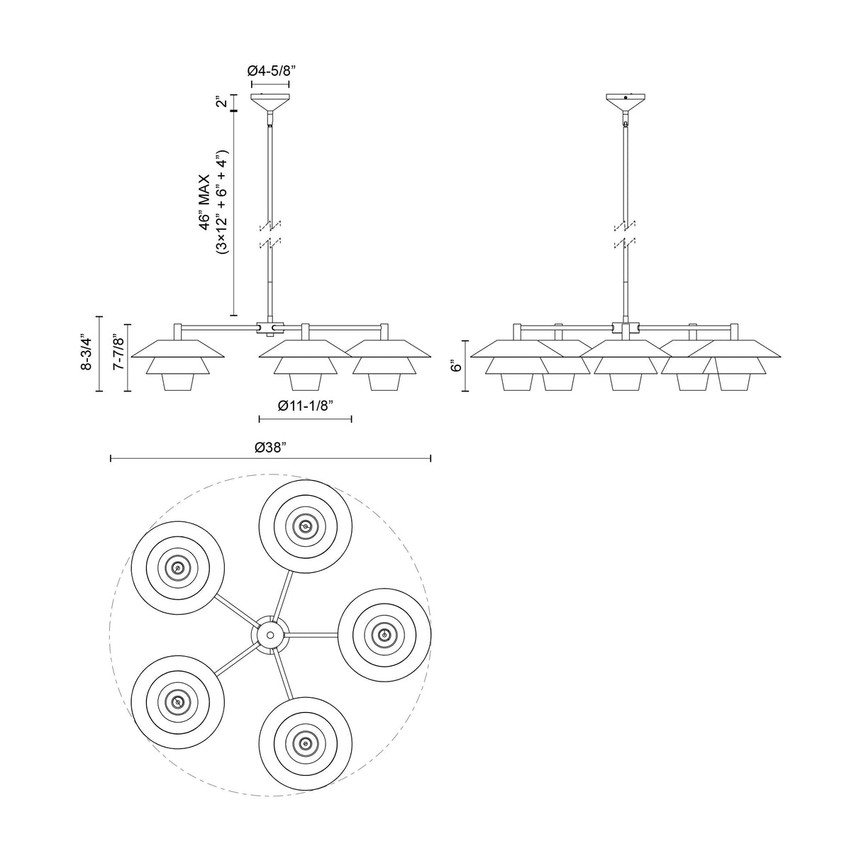 Alora Mood Tetsu 38-in Chandelier