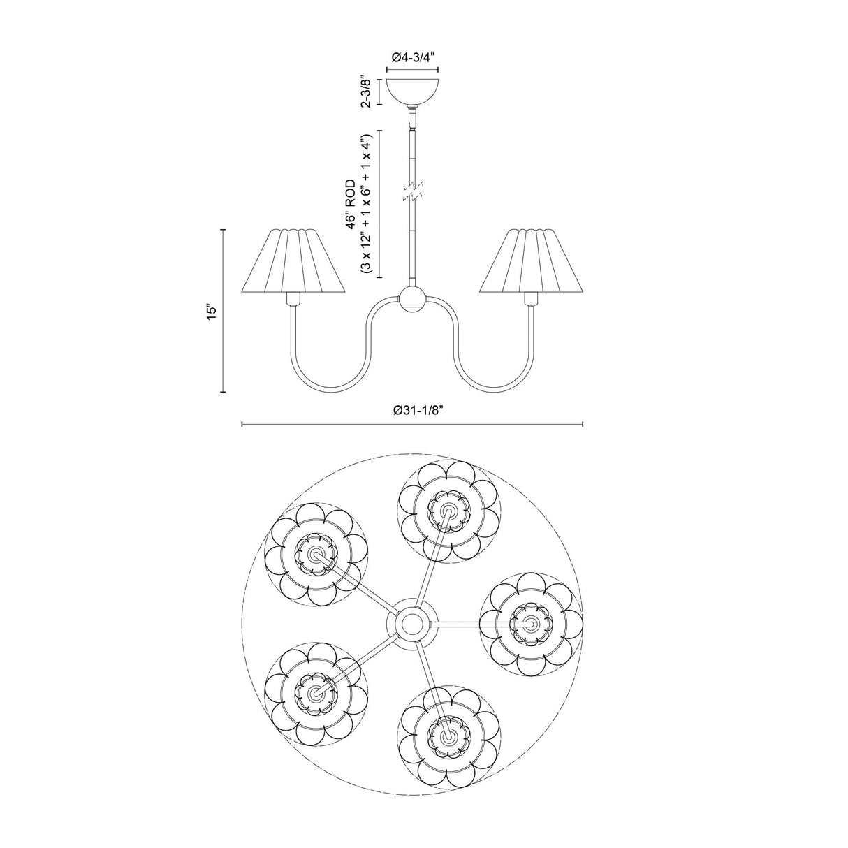 Alora Mood Rosemary 31-in Chandelier