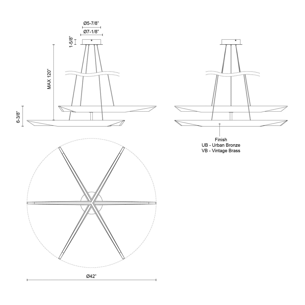 Kuzco Tachi 42-in Chandelier