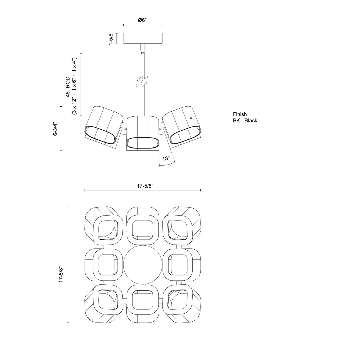 Kuzco Arena 18-in Chandelier