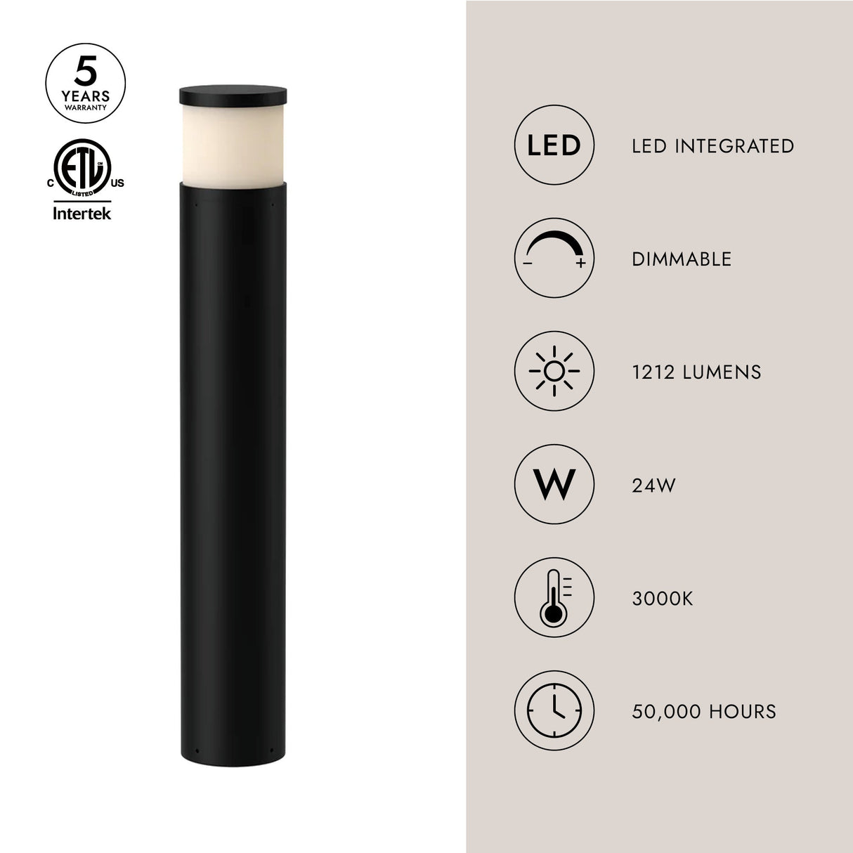Kuzco Chadworth 40-in Exterior Bollard