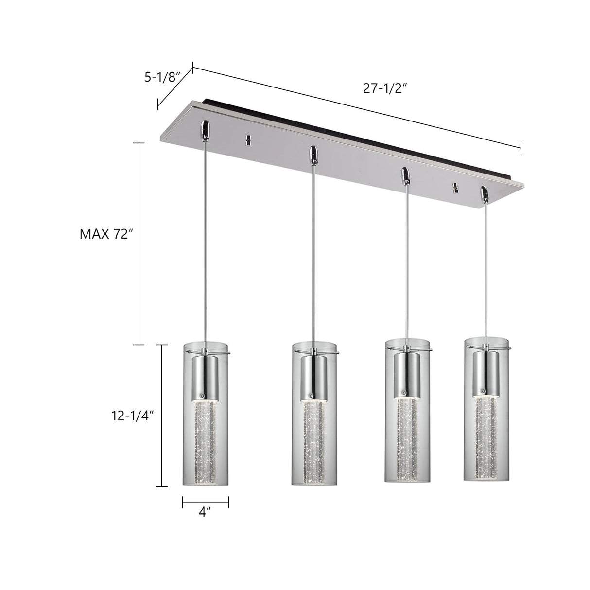 Kuzco Champagne 4-in 4 Head Multi Pendant