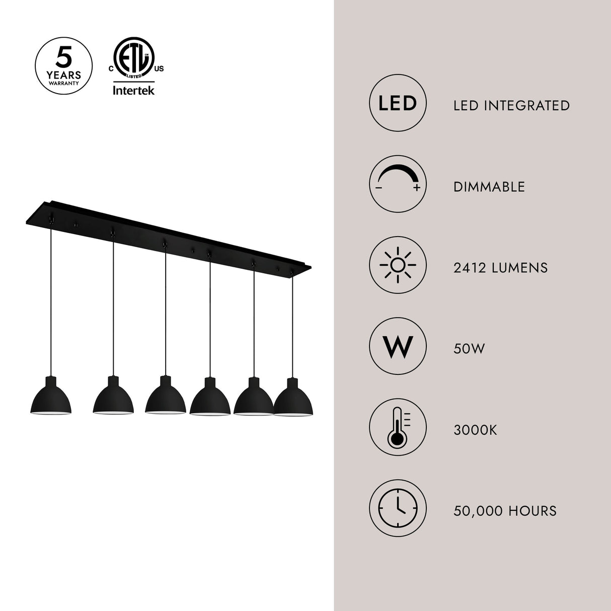 Kuzco Chroma 6-in 6 Head Multi Pendant