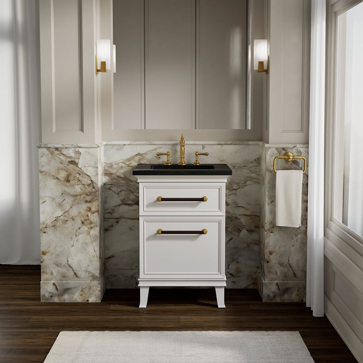 Artifacts™ 24" bathroom vanity cabinet with sink and quartz top