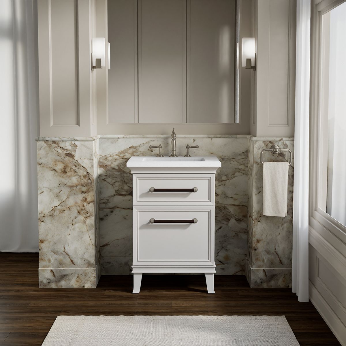 Artifacts™ 24" bathroom vanity cabinet with sink and quartz top