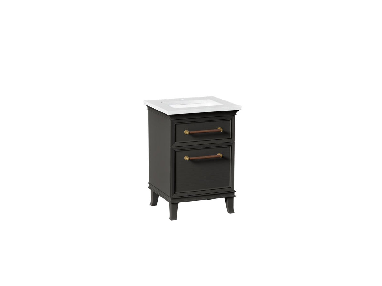 Artifacts™ 24" bathroom vanity cabinet with sink and quartz top