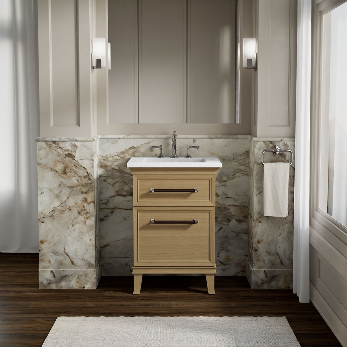 Artifacts™ 24" bathroom vanity cabinet with sink and quartz top