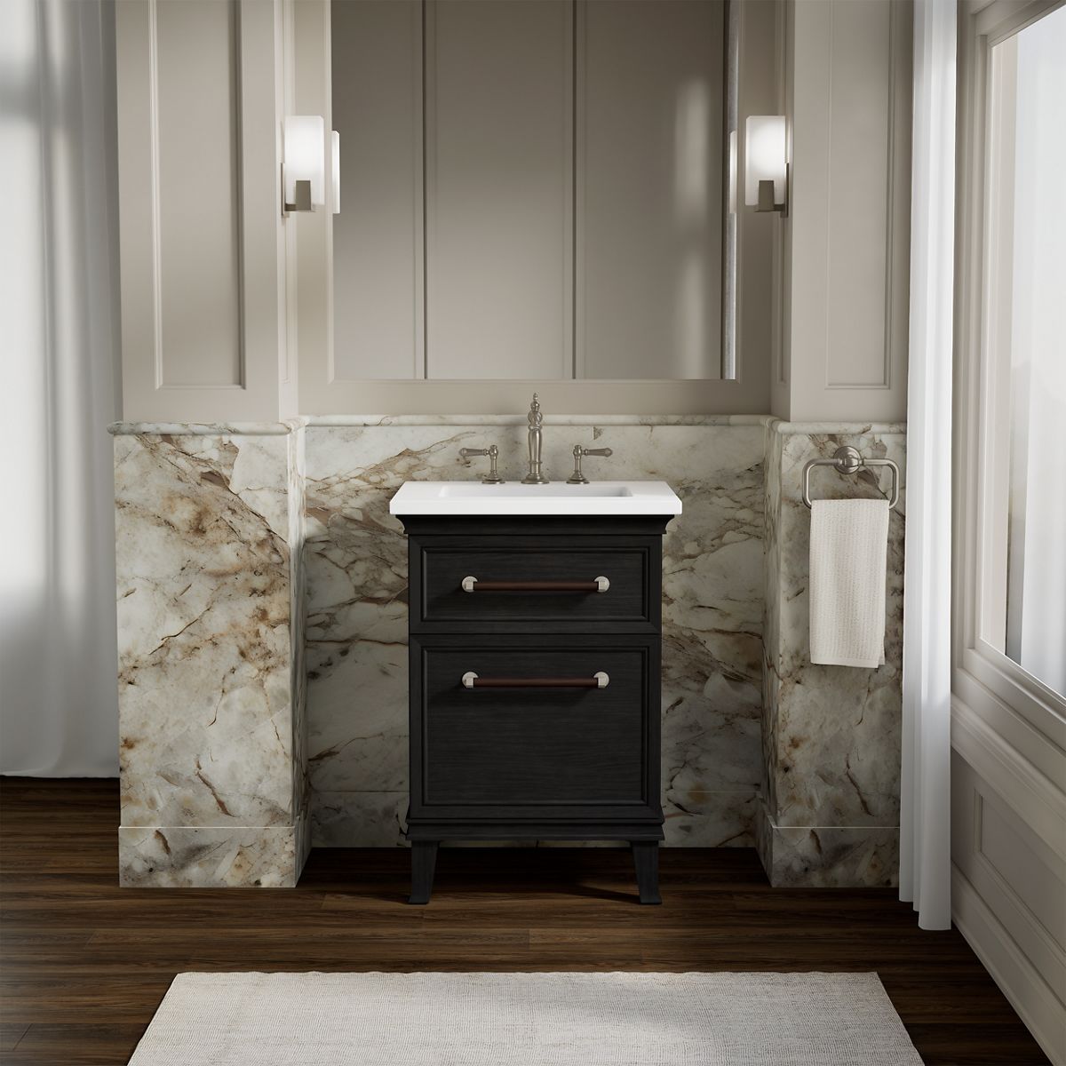 Artifacts™ 24" bathroom vanity cabinet with sink and quartz top