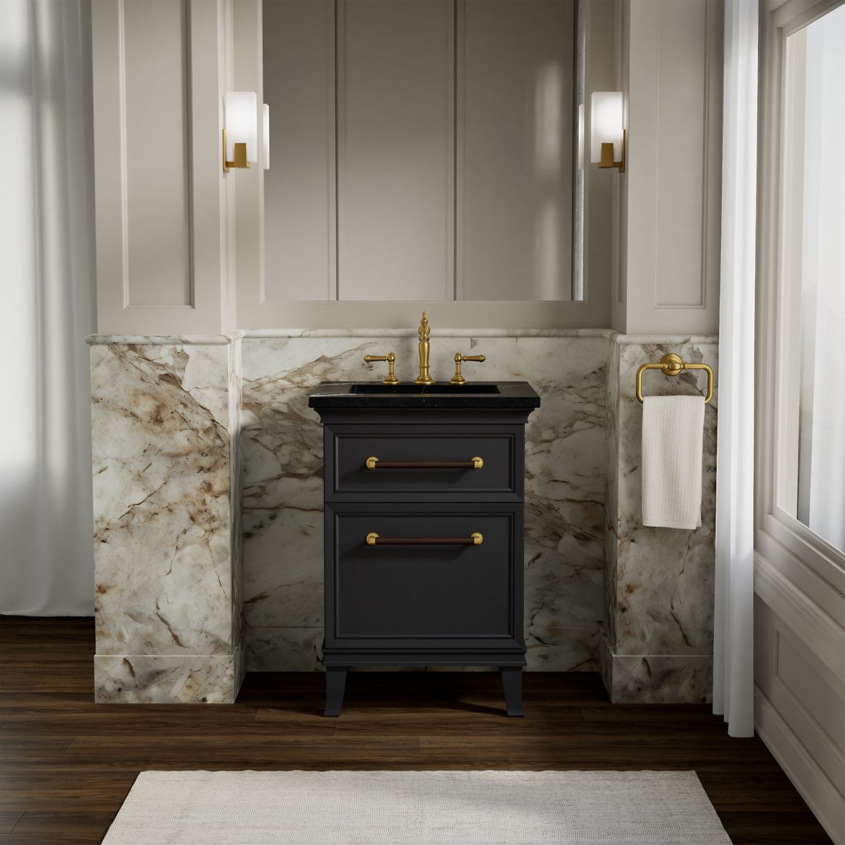 Artifacts™ 24" bathroom vanity cabinet with sink and quartz top