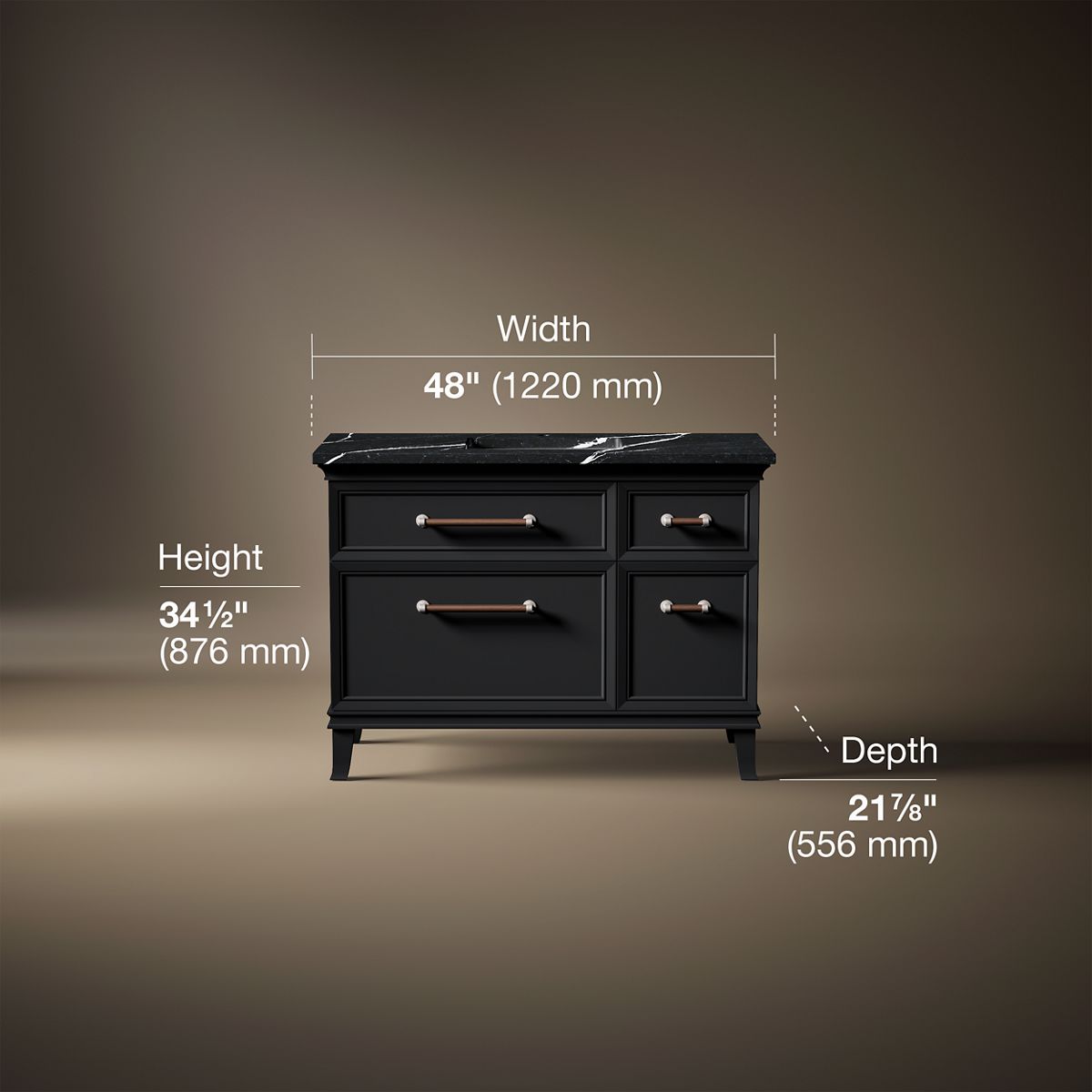 Artifacts™ 48" bathroom vanity cabinet with sink and quartz top