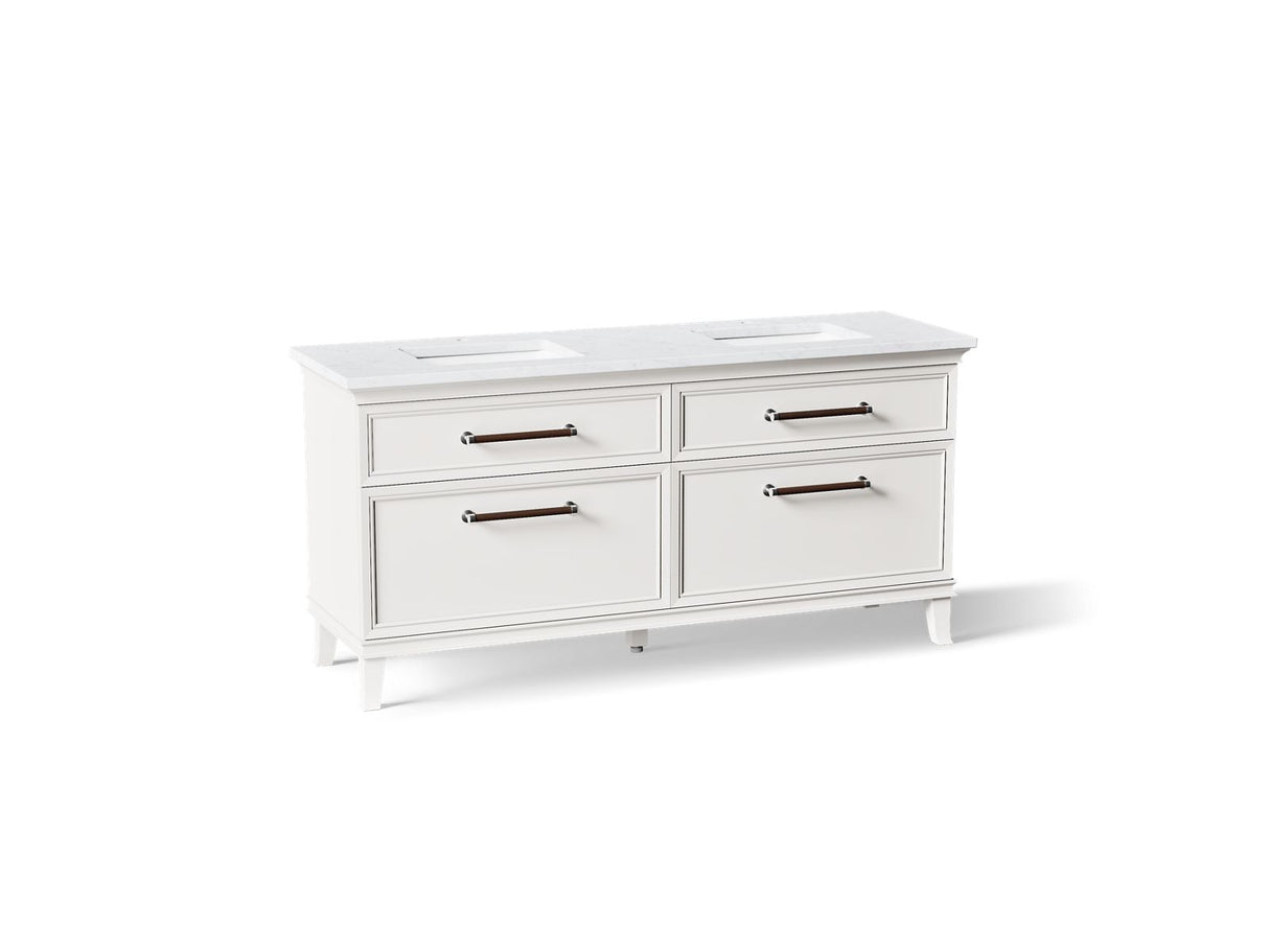Artifacts™ 72" bathroom vanity cabinet with sinks and quartz top