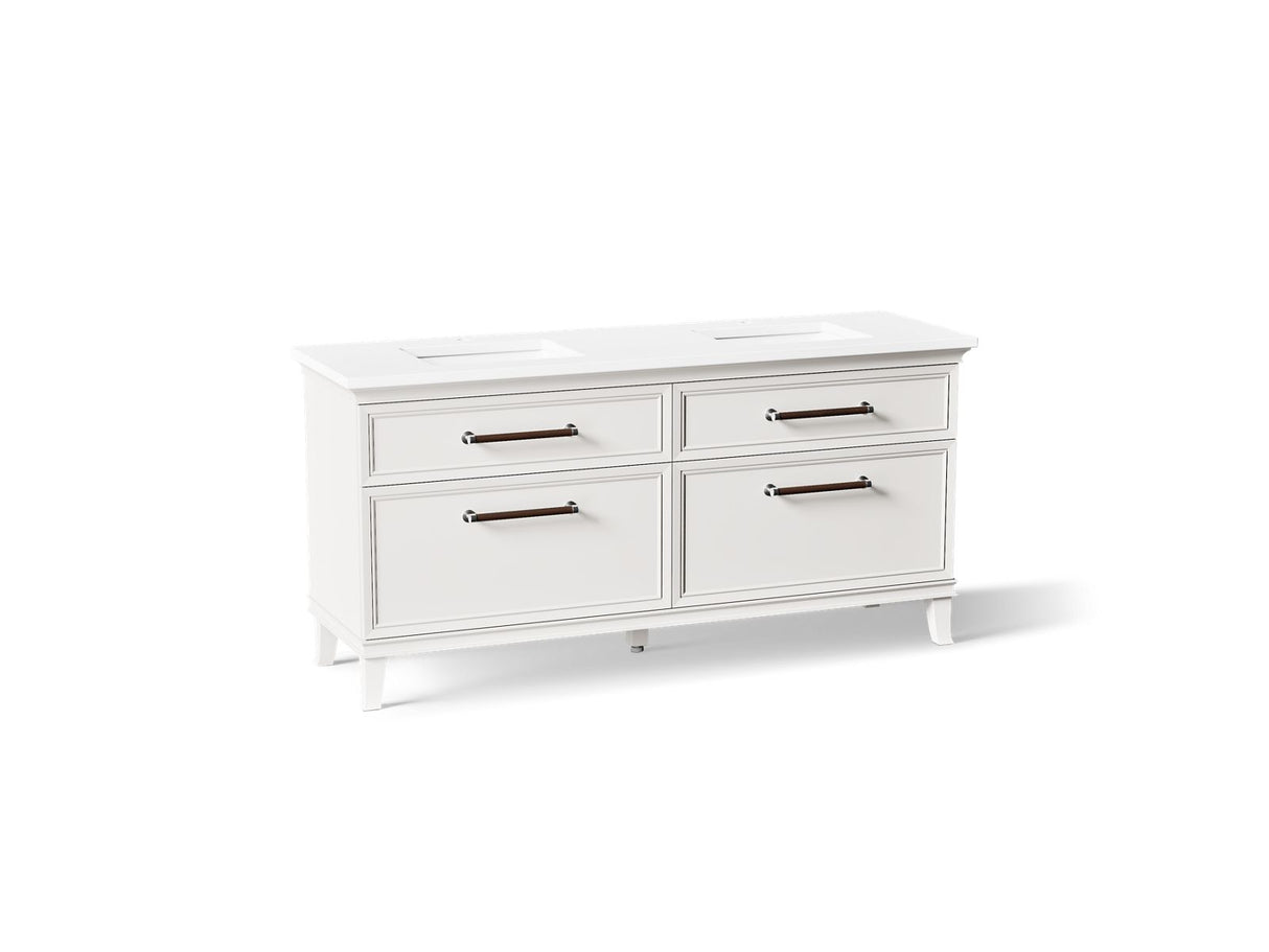 Artifacts™ 72" bathroom vanity cabinet with sinks and quartz top