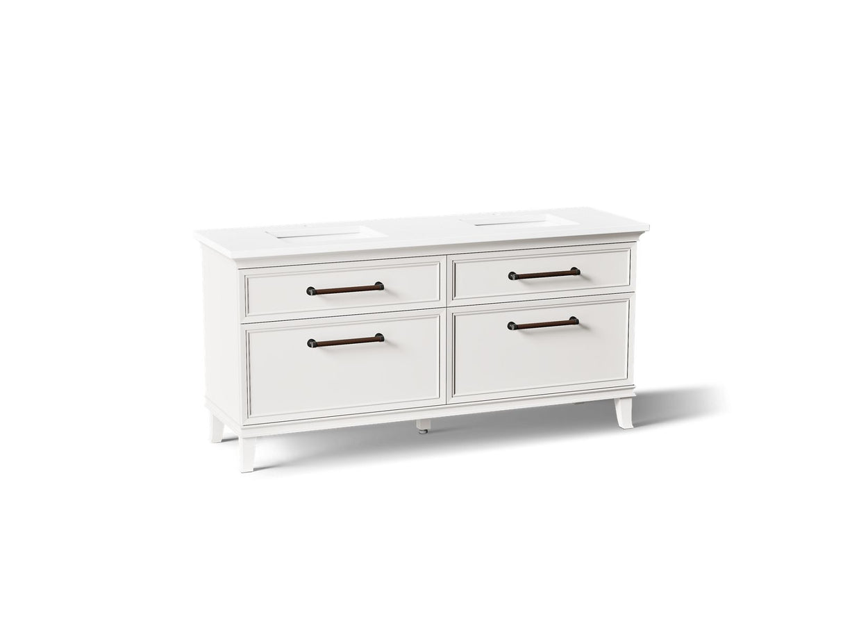 Artifacts™ 72" bathroom vanity cabinet with sinks and quartz top