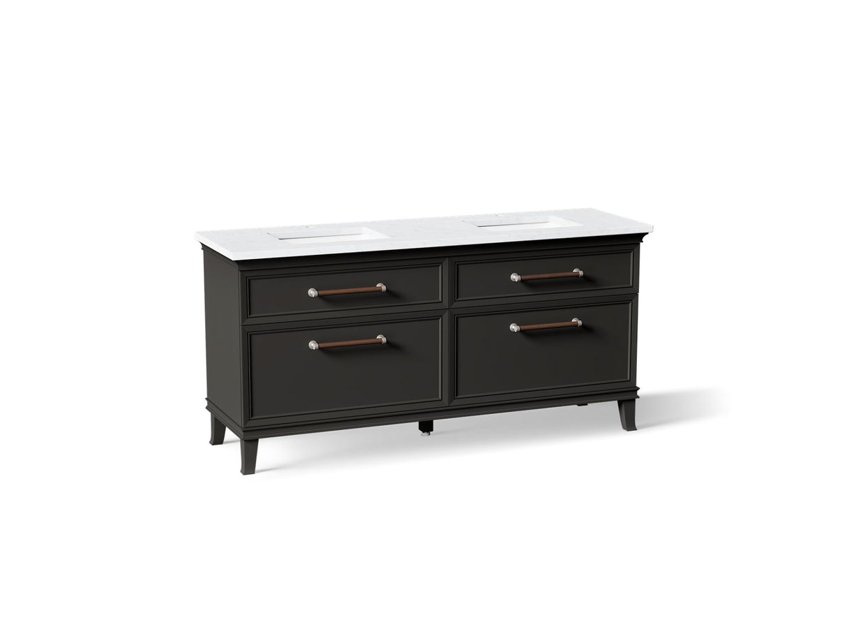 Artifacts™ 72" bathroom vanity cabinet with sinks and quartz top