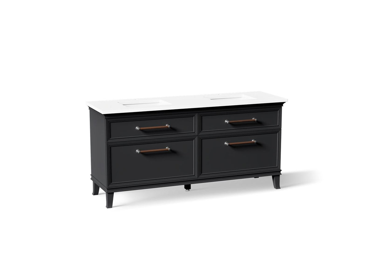 Artifacts™ 72" bathroom vanity cabinet with sinks and quartz top