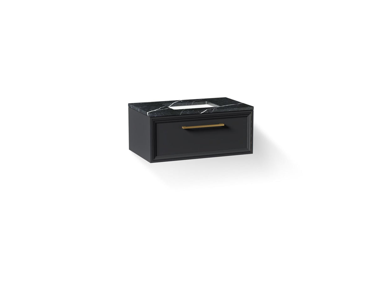 Lodern® 36" wall-hung bathroom vanity cabinet with sink and quartz top