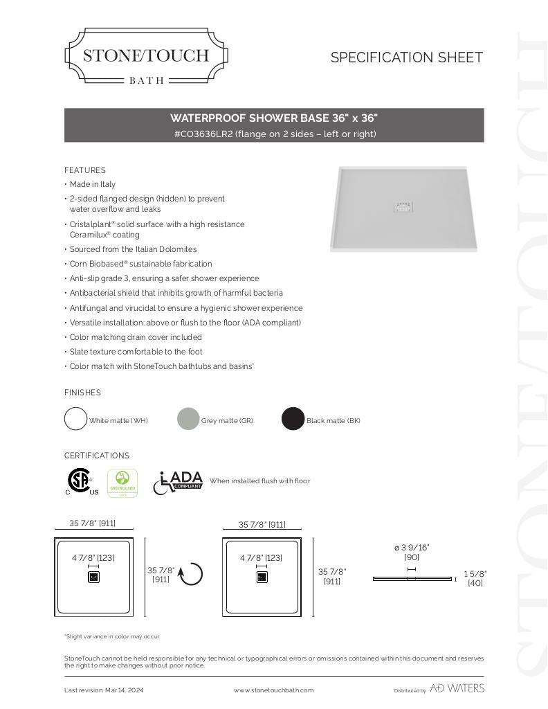 Waterproof Shower Base