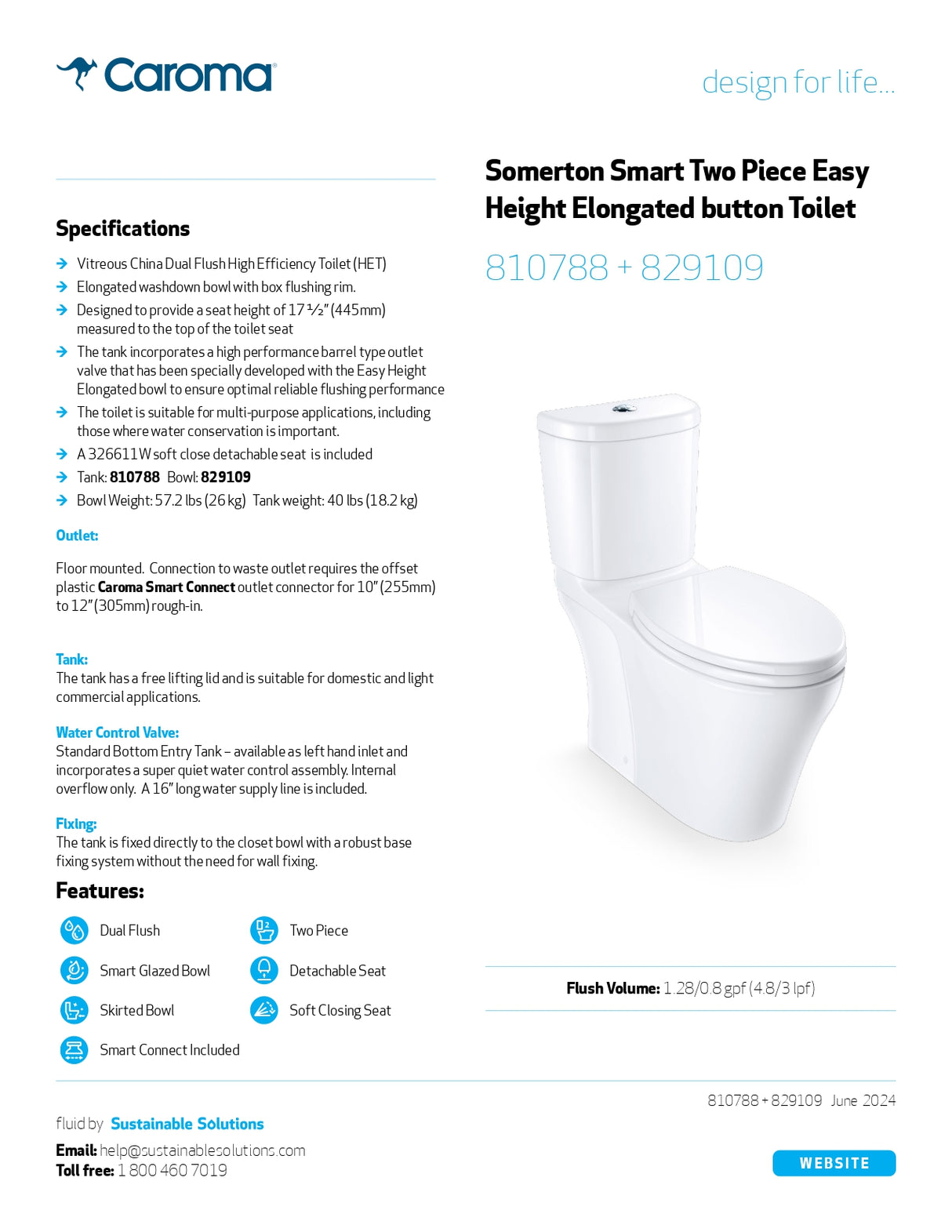 Caroma Somerton Smart 810788/ 829109
