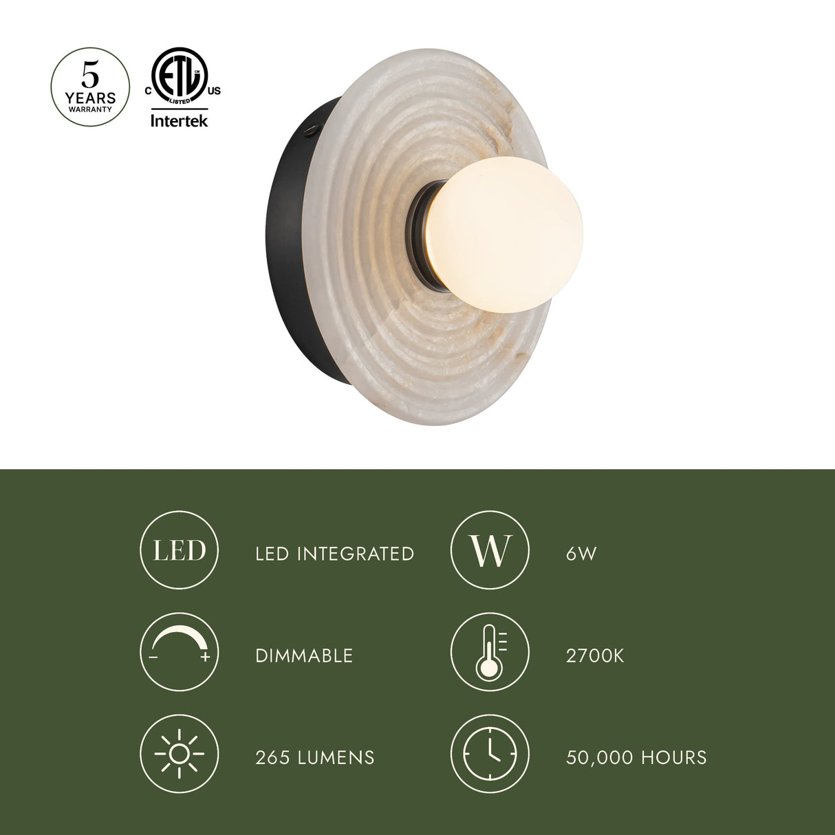 Alora Dahlia 6-in Wall/Vanity Light