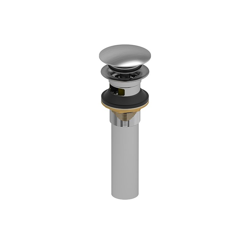 Riobel Sink Push Drain with Overflow Brushed Chrome - image 1