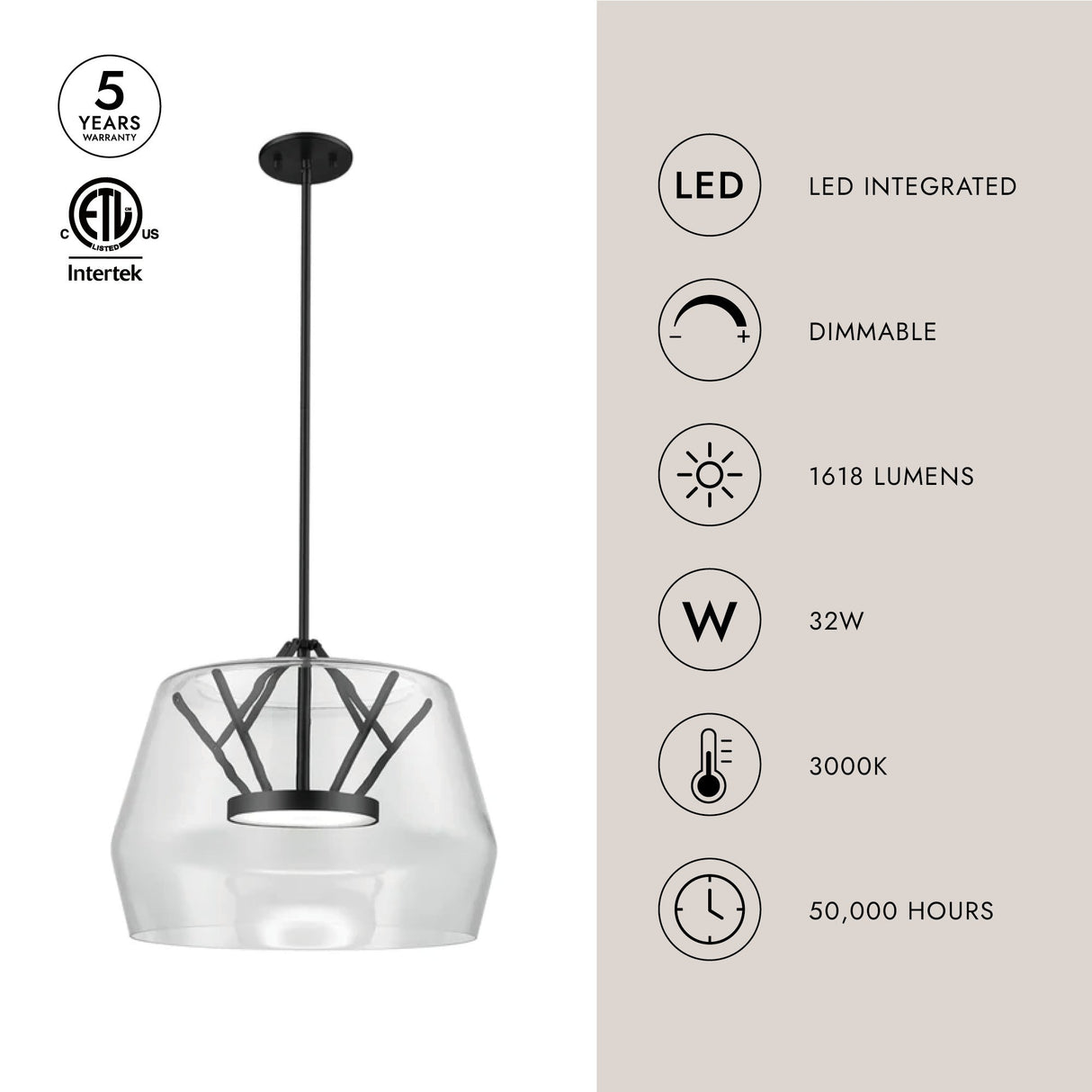 Kuzco Deco 18-in Pendant
