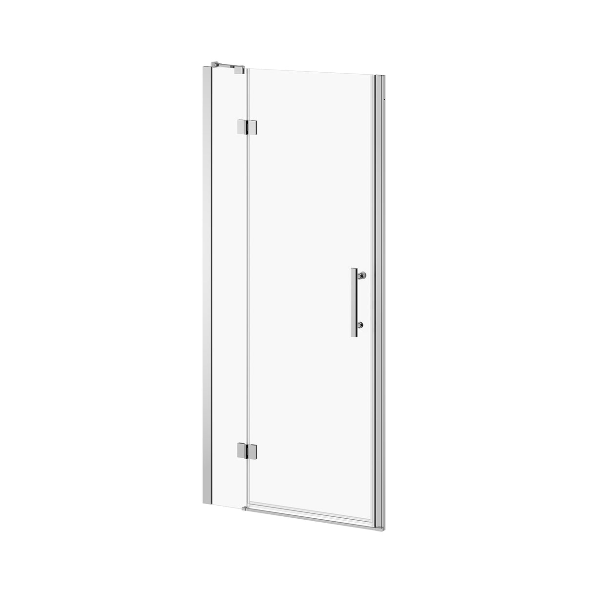 ENKEL - 2-Panel Pivot Shower Door 36 inchesx74 inches for Alcove Installation (Reversible) Chrome Clear Glass