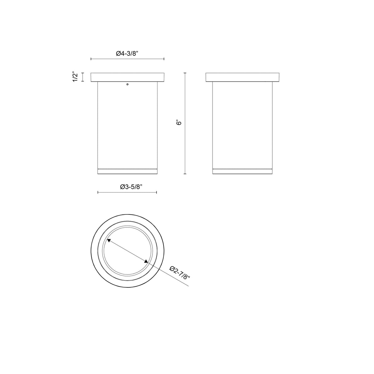 Kuzco Architectural Nordic 6-in (3-in Dia.) Exterior Ceiling