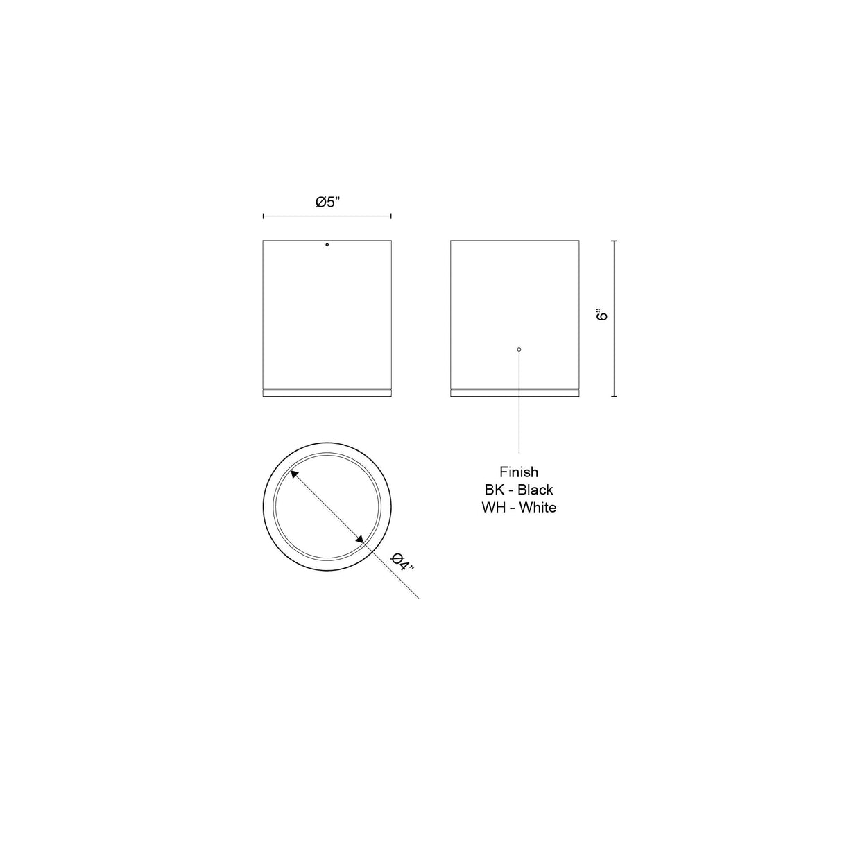 Kuzco Architectural Nordic 6-in (5-in Dia.) Exterior Ceiling
