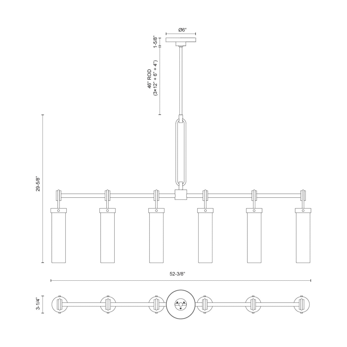 Alora Wynwood 52-in Linear Pendant