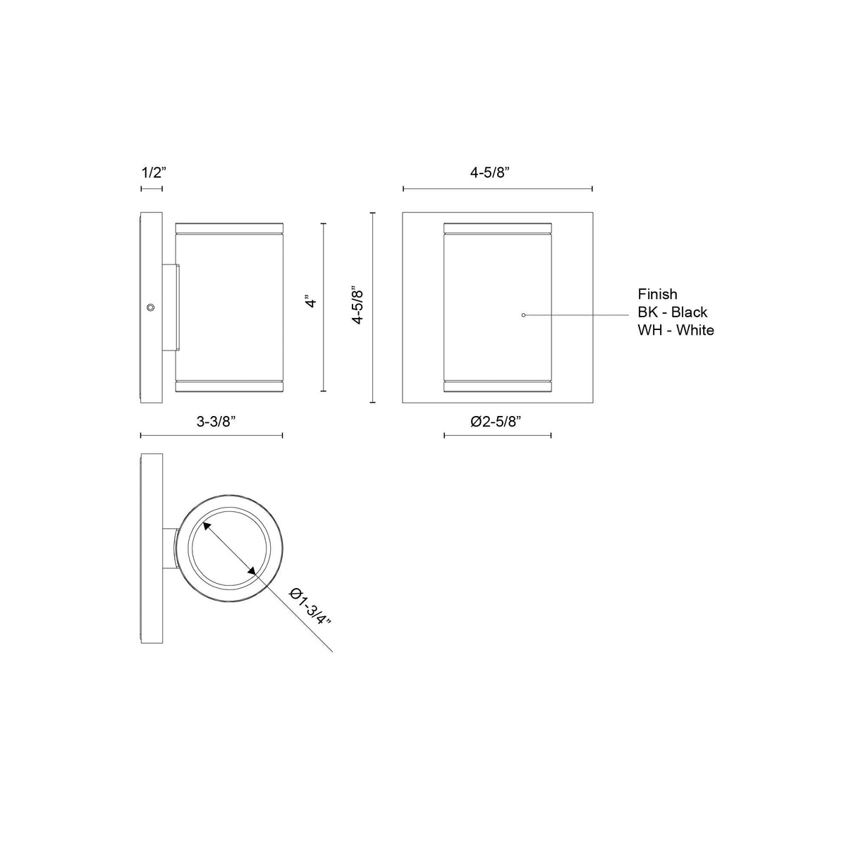 Kuzco Architectural Nordic 4-in (2-in Dia.) Exterior Wall